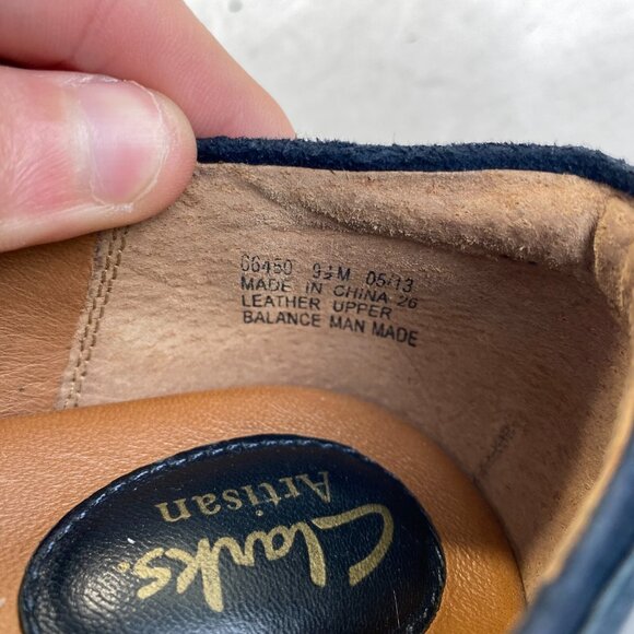 CLARKS Blue Leather Heels Pumps Women's Size 9.5M,Preppy - Picture 6 of 14